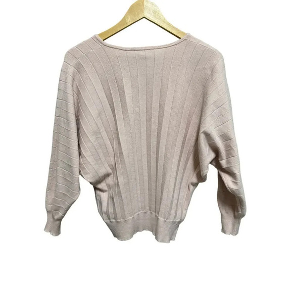 Philosophy Womens peach Knit Sweater V-Neck Pullover Size Medium Pink - Picture 2 of 6
